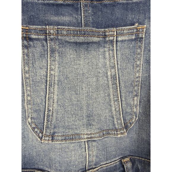 NWT KanCan Blue Distressed Pockets Adjustable Straps Denim Overalls #1427 SZ MD - Picture 4 of 12